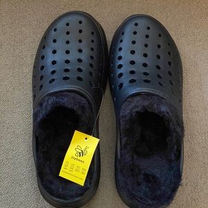 Joy bees womens clog with fuzzy lining
